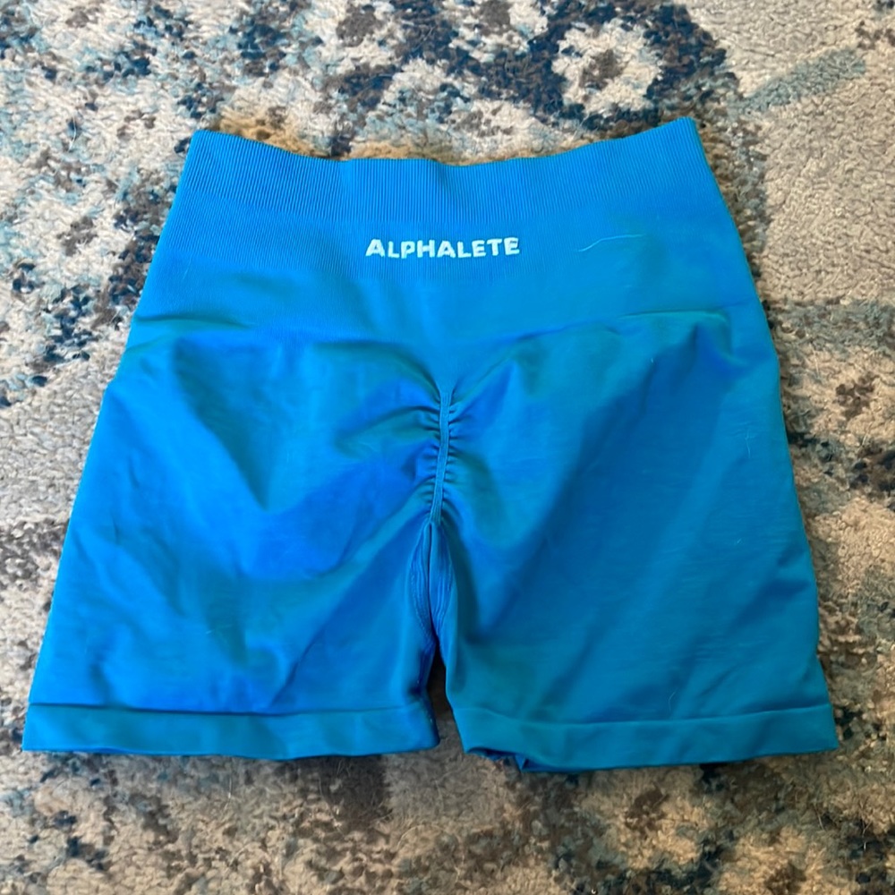 Alphalete Amplify Rapids Blue Short shorts
